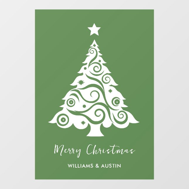 Green Christmas Tree Business Window Decoration (Sheet)