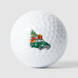 Green Christmas Tree Car Christmas Holiday Golf Balls