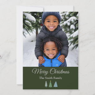 Green Christmas Tree Customisable Holiday Card