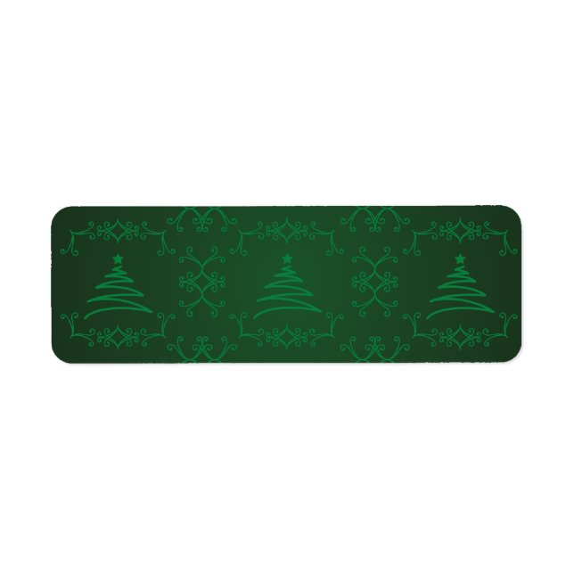 Green Christmas Tree Flourish Tile Pattern (Front)