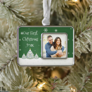 Green Christmas Tree Framed Ornament