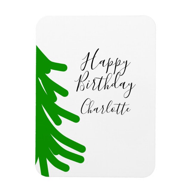Green Christmas tree happy birthday December winte Magnet (Vertical)