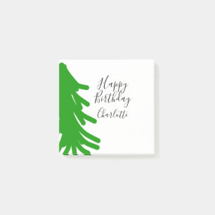 Green Christmas tree happy birthday December winte Post-it Notes