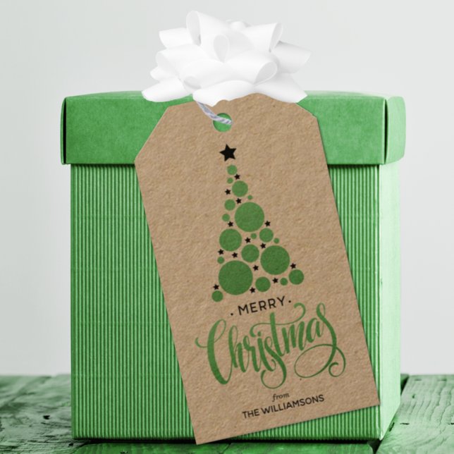 Green Christmas Tree Holiday Gift Tags (Creator Uploaded)