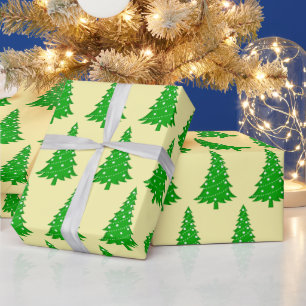 Green Christmas Tree Holiday Wrapping Paper