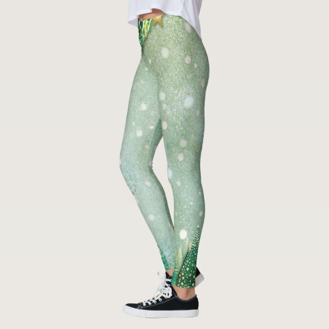 Green Christmas tree Leggings (Left)