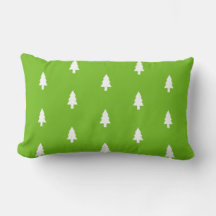 Green Christmas Tree Pattern Lumbar Cushion