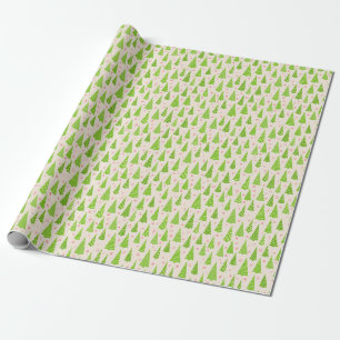 Green Christmas Tree Pattern Wrapping Paper