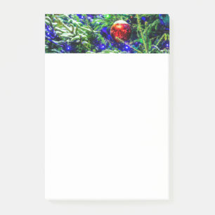 Green Christmas Tree Red Ball Post-it Notes