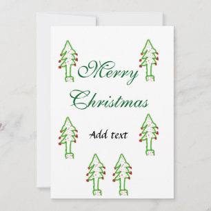 Green Christmas tree red cherry merry Christmas mo Holiday Card