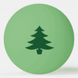 Green Christmas Tree Shape on Green Ping Pong Ball
