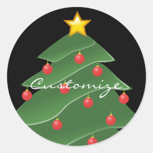 Green Christmas Tree Thunder_Cove Classic Round Sticker