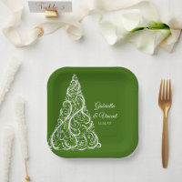 Green Christmas Tree Winter Wedding