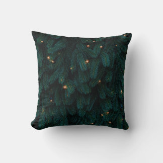 GREEN CHRISTMAS TREE WITH LIGHTS CUSHION