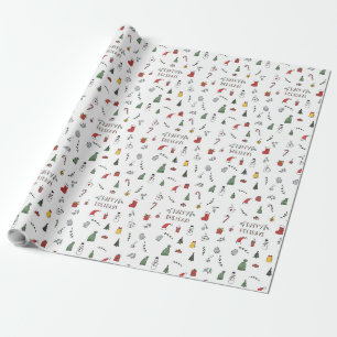Green Christmas Tree Wrapping Paper - Festive