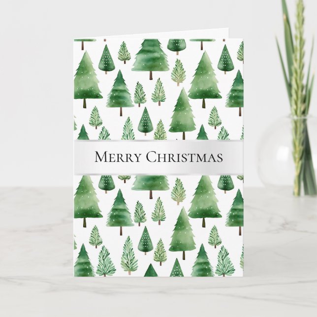 Green Christmas Trees   Card (Front)