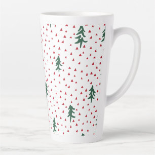 Green Christmas Trees Latte Mug