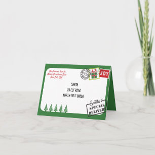 Green Christmas Trees Letter Holiday Card