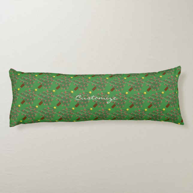 Green Christmas Trees Thunder_Cove Body Cushion (Back)