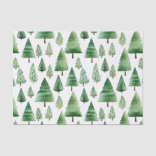 Green Christmas Trees Tissue Paper