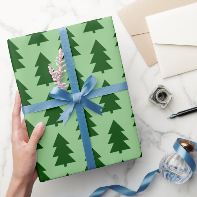 Green Christmas trees Wrapping Paper (Gifting)