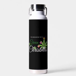 Green Christmas Weed Shirt Water Bottle