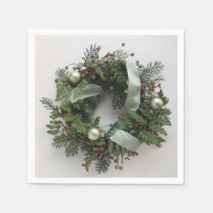 Green Christmas wreath Napkin