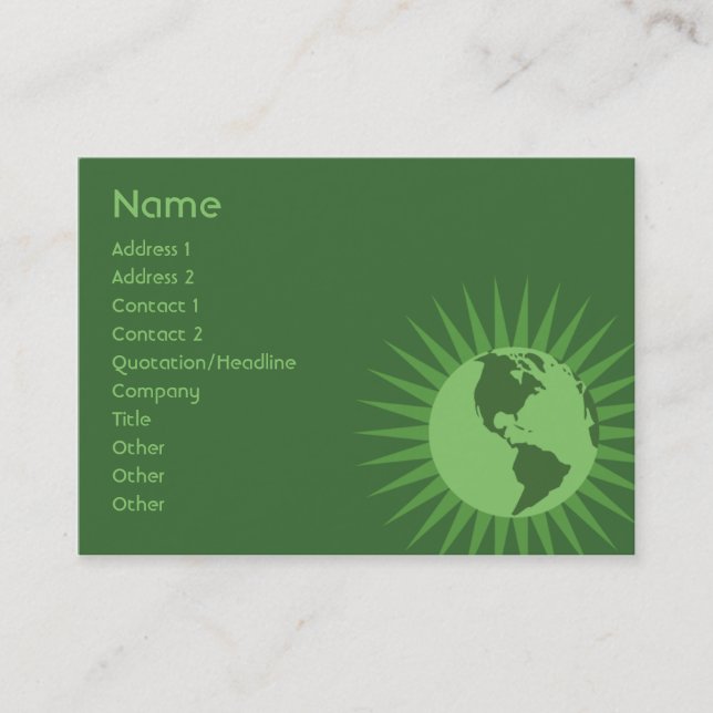 Green - Chubby Business Card (Front)