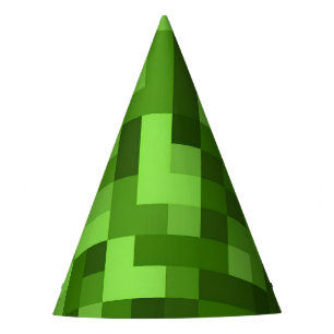 Green Chunky Pixel Party Hat