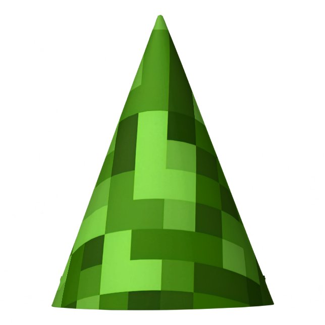 Green Chunky Pixel Party Hat (Front)