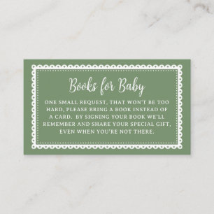 Green Cielito Lindo Baby Shower Books for Baby Enclosure Card