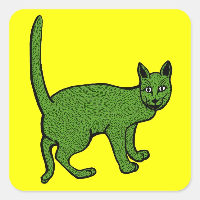 green cindarella square sticker (Front)