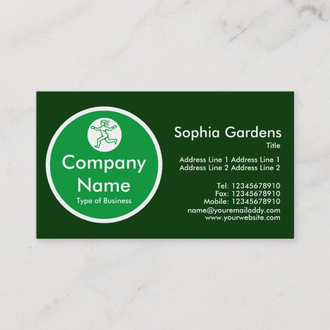 Green Circle - Dark Green Business Card (Front)