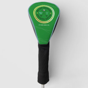 green circle logo monogram for golf-player golf head cover
