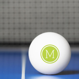 Green Circle Monogram Personalised Ping Pong Ball