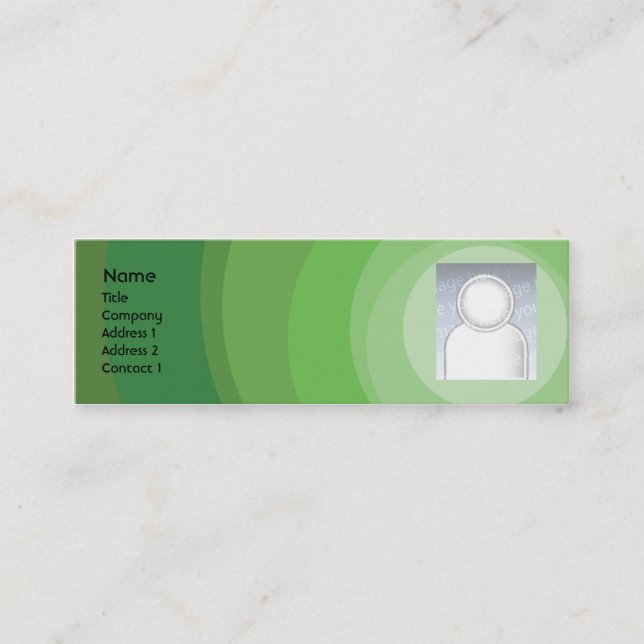 Green Circle Shades - Skinny Mini Business Card (Front)