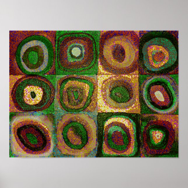 Green Circles Abstract Art Poster (Front)