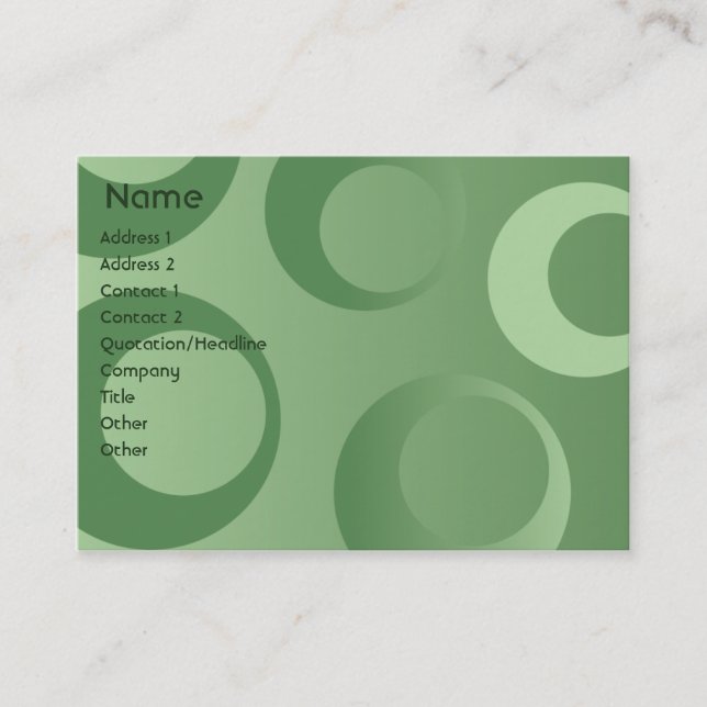 Green Circles - Chubby Business Card (Front)