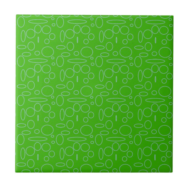 Green Circles Loops Tile (Front)