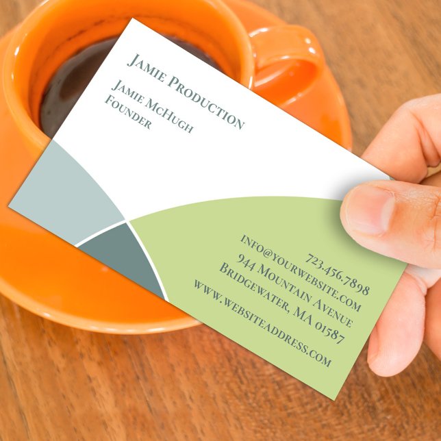 Green Circles Retro Business Card (Creator Uploaded)