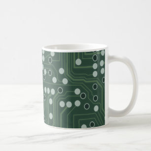Green Circuit Board Background Pattern Art Coffee Coffee Mug