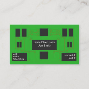 green circuit board business card