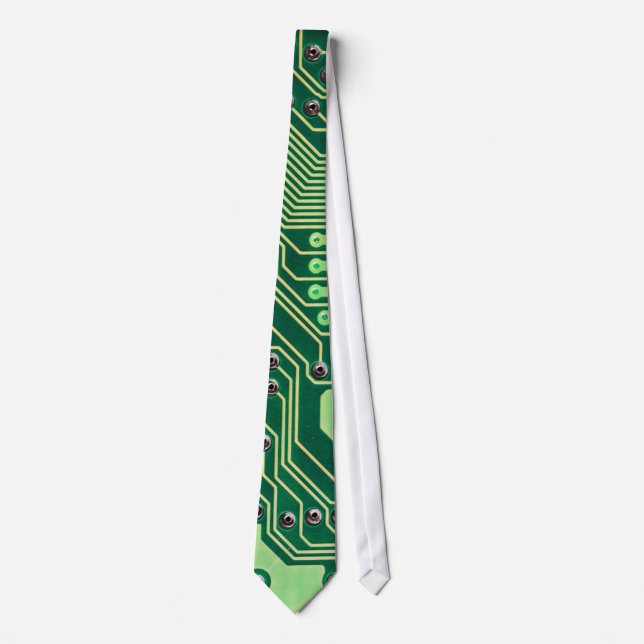 Green Circuit Board Pattern Tie (Front)