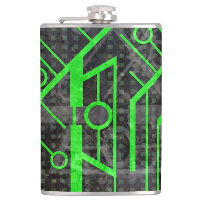 Green Circuit Hip Flask (Front)