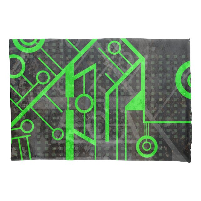 Green Circuit Pillowcase (Front)