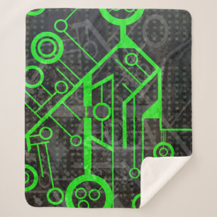 Green Circuit Sherpa Blanket