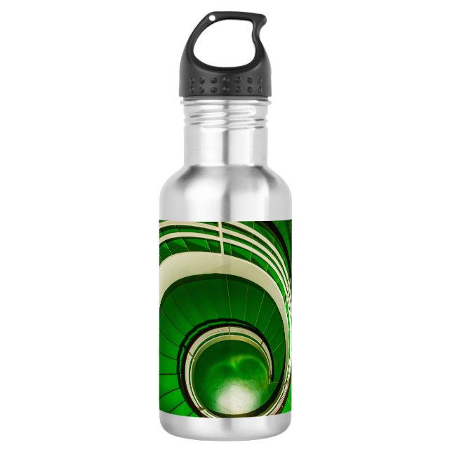 Green Circular Stairway 532 Ml Water Bottle (Front)