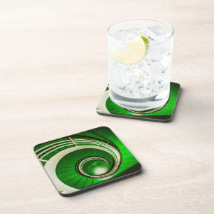 Green Circular Stairway Coaster