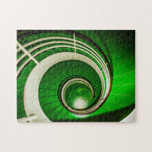Green Circular Stairway Jigsaw Puzzle