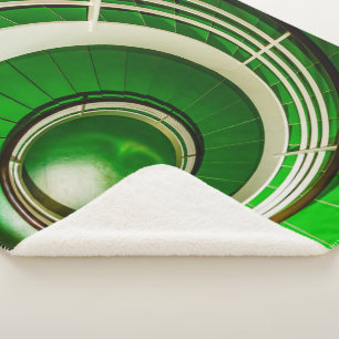 Green Circular Stairway Sherpa Blanket
